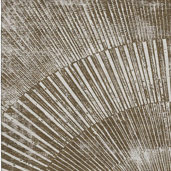 HomeRoots 5' X 8' Chocolate and Ivory Geometric Area Rug - Washable, Stain-Resistant, UV Protected Beauty! 648324
