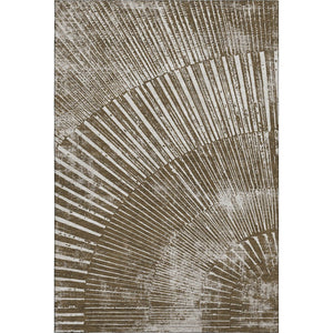 HomeRoots 9' X 12' Chocolate and Ivory Geometric Area Rug – Stylish, Washable, Stain-Resistant with UV Protection 648327