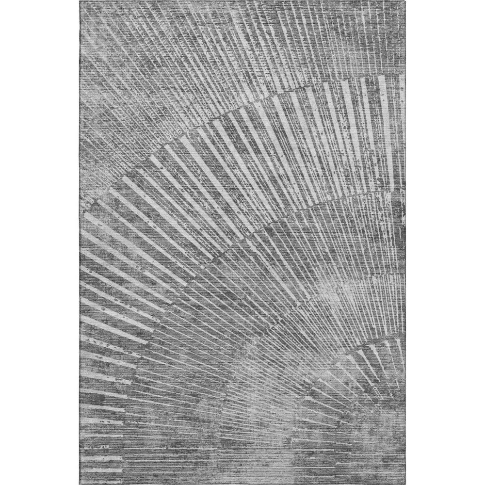 HomeRoots 10' X 14' Gray And Ivory Geometric Washable Area Rug - Durable, Stain-Resistant, UV Protected Style! 648334
