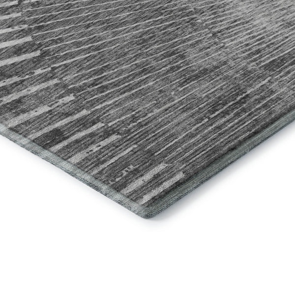 HomeRoots 10' X 14' Gray And Ivory Geometric Washable Area Rug - Durable, Stain-Resistant, UV Protected Style! 648334