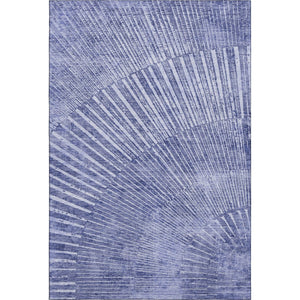 HomeRoots 8' X 10' Navy Blue Geometric Area Rug - Washable, Stain Resistant & UV Protected for High-Traffic Spaces 648338