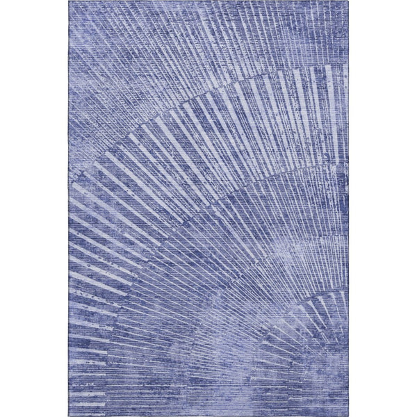 HomeRoots 8' X 10' Navy Blue Geometric Area Rug - Washable, Stain Resistant & UV Protected for High-Traffic Spaces 648338