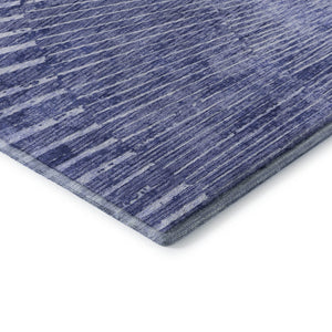 HomeRoots 8' X 10' Navy Blue Geometric Area Rug - Washable, Stain Resistant & UV Protected for High-Traffic Spaces 648338