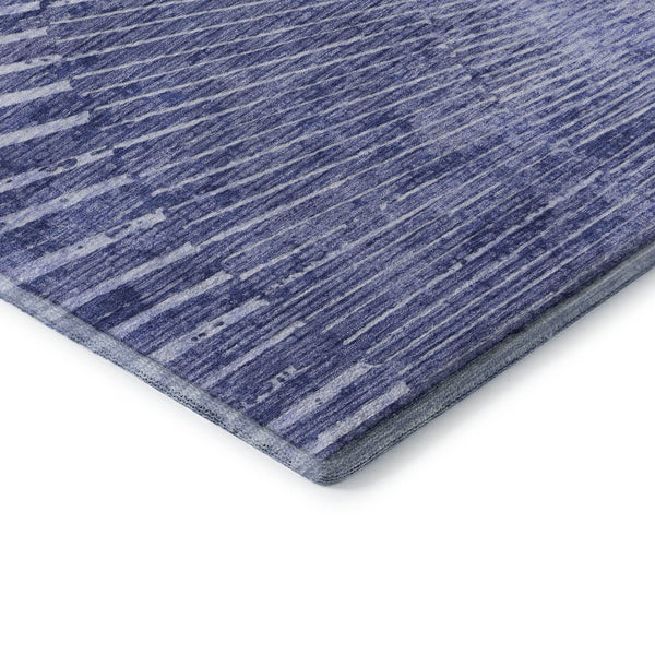 HomeRoots 8' X 10' Navy Blue Geometric Area Rug - Washable, Stain Resistant & UV Protected for High-Traffic Spaces 648338
