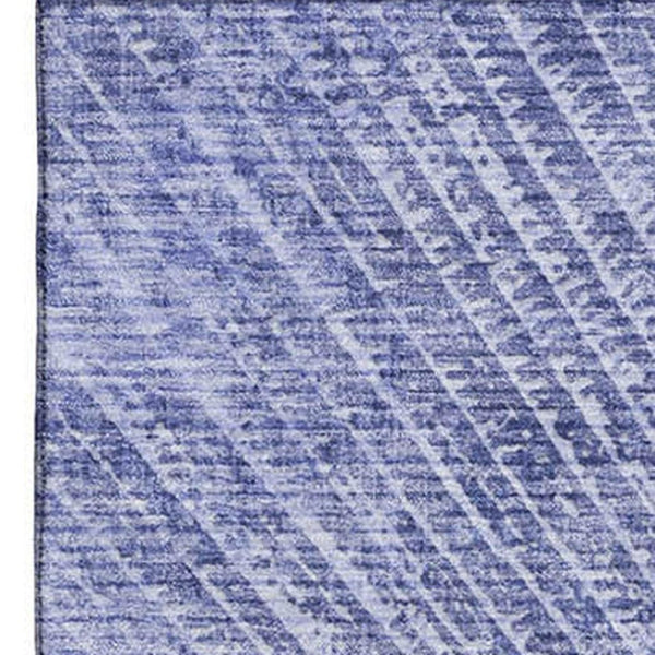 HomeRoots 8' X 10' Navy Blue Geometric Area Rug - Washable, Stain Resistant & UV Protected for High-Traffic Spaces 648338