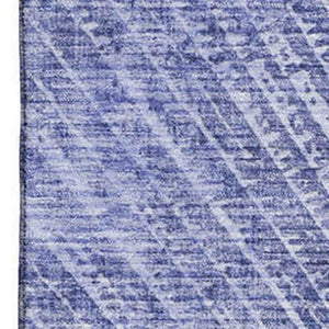 HomeRoots 9' X 12' Navy Blue Geometric Area Rug – Washable, UV Protected, Stylish for High-Traffic Spaces 648339