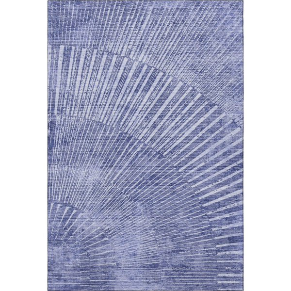 HomeRoots 10' Navy Blue and Ivory Geometric Area Rug - Washable, UV Protected, Stain-Resistant Design for Homes 648340