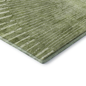 HomeRoots 5' X 8' Sage and Ivory Geometric Area Rug - Durable, Washable, UV-Protected for Modern Homes 648342