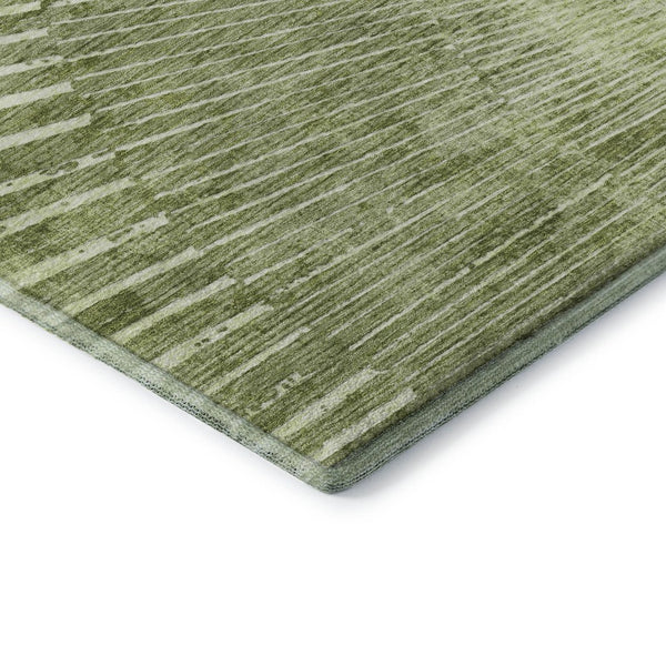 HomeRoots 5' X 8' Sage and Ivory Geometric Area Rug - Durable, Washable, UV-Protected for Modern Homes 648342