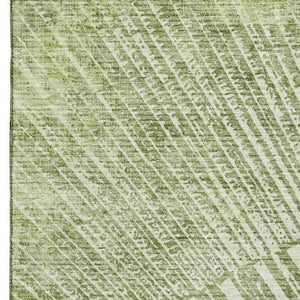 HomeRoots 5' X 8' Sage and Ivory Geometric Area Rug - Durable, Washable, UV-Protected for Modern Homes 648342