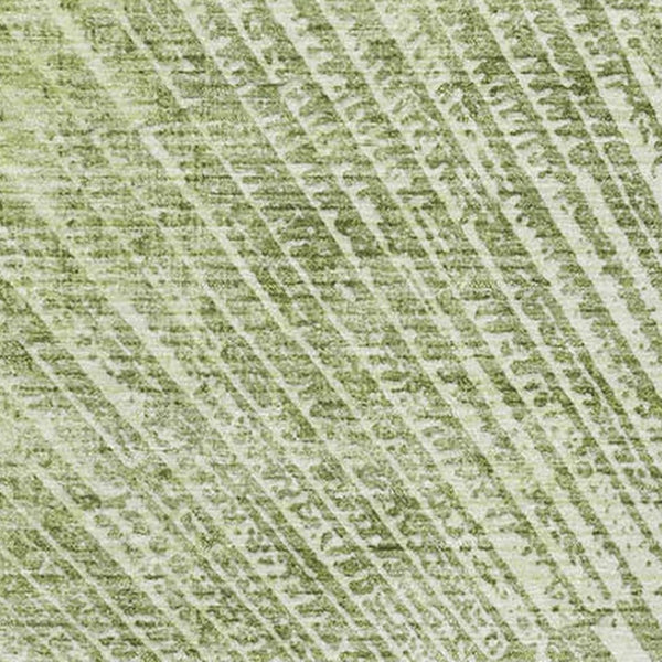 HomeRoots 8' X 10' Stylish Sage and Ivory Geometric Washable Area Rug with UV Protection for High Traffic Areas 648344
