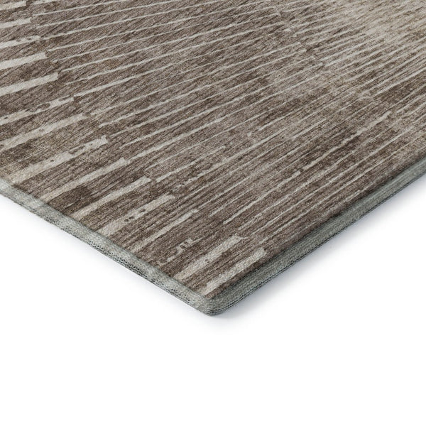 HomeRoots 5' X 8' Taupe & Ivory Geometric Area Rug - Soft, Stain Resistant, UV Protected for High-Traffic Spaces 648348