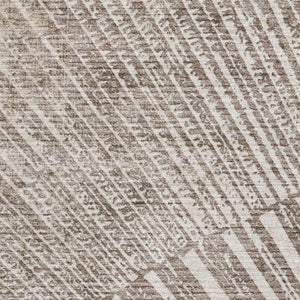 HomeRoots 5' X 8' Taupe & Ivory Geometric Area Rug - Soft, Stain Resistant, UV Protected for High-Traffic Spaces 648348
