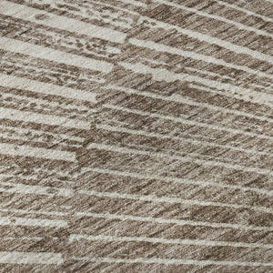 HomeRoots 10' X 14' Taupe & Ivory Geometric Washable Area Rug – Durable, Stain Resistant, UV Protected Design 648352