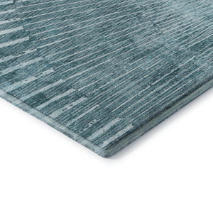 HomeRoots 8' Teal and Ivory Round Rug – Stylish, Washable, UV-Protected, Durable for Indoor/Outdoor Use! 648355