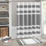 Madison Park Spa Waffle Casual Shower Curtain with 3M Treatment MP70-8452 Charcoal