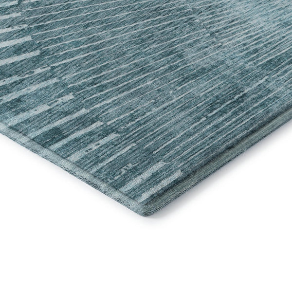HomeRoots 10' X 14' Teal And Ivory Geometric Area Rug - Washable, UV Protected, Durable & Stylish for Every Room! 648358