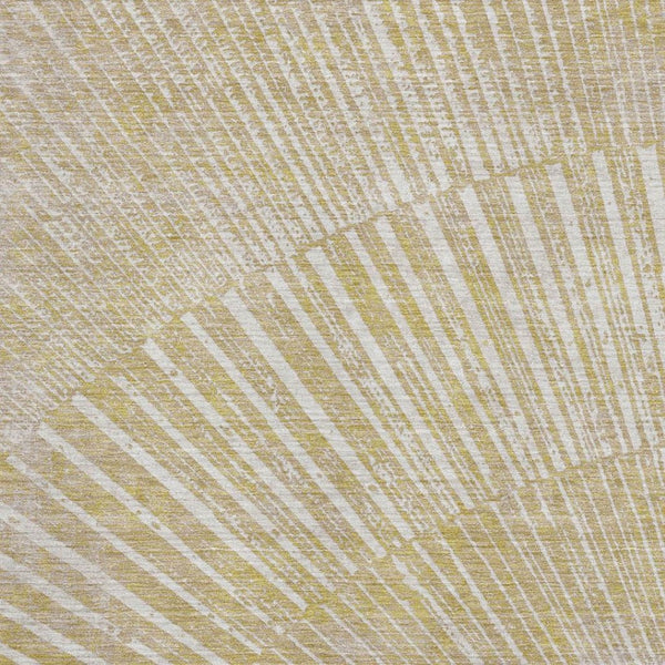 HomeRoots 5' X 8' Wheat and Beige Geometric Area Rug - Washable, UV-Protected, Durable for High-Traffic Spaces 648360