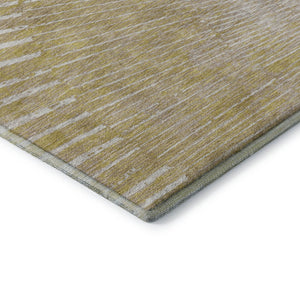 HomeRoots 8' Wheat and Beige Geometric Round Rug – Washable, UV-Protected, Durable for Indoor and Outdoor Use! 648361