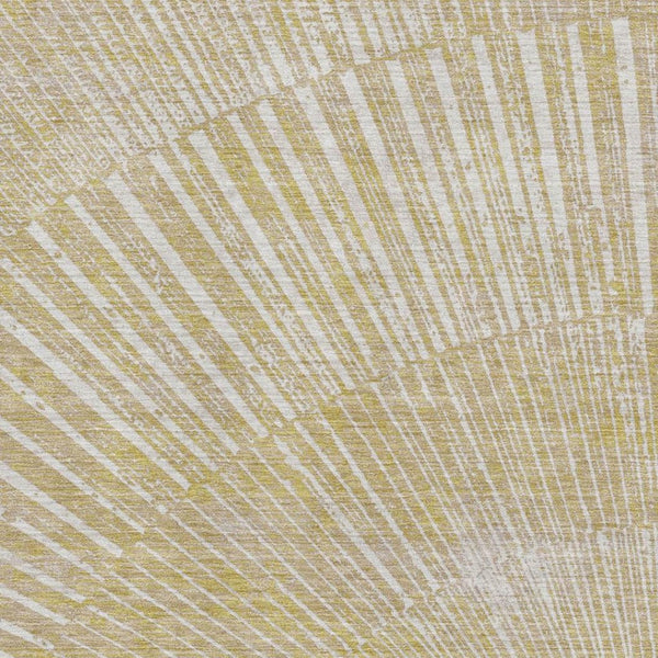 HomeRoots 8' X 10' Washable Wheat and Beige Geometric Area Rug with UV Protection for Modern Living Spaces 648362