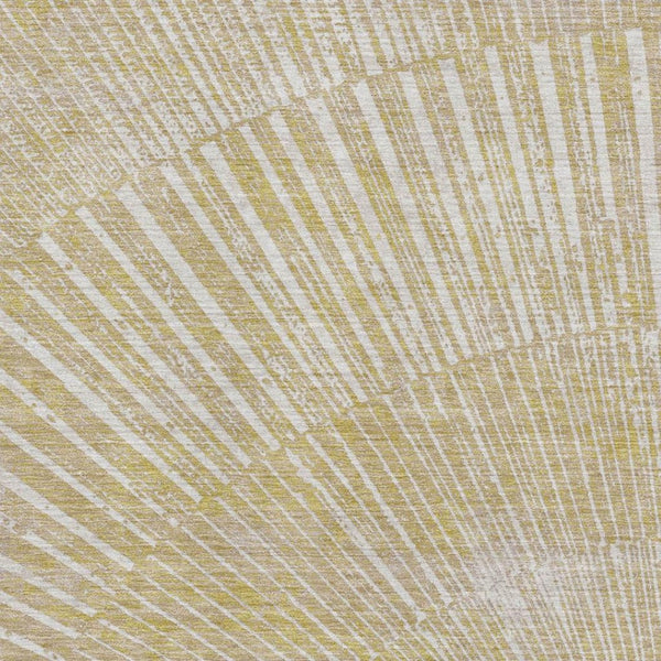 HomeRoots 9' X 12' Wheat And Beige Geometric Area Rug - Washable, UV Protected, Durable Design for Modern Homes 648363