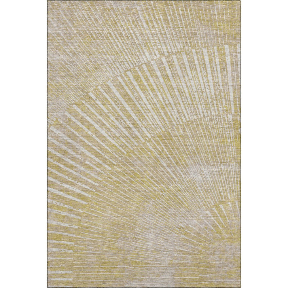 HomeRoots 10' Wheat & Beige Geometric Area Rug – Washable, Durable & UV-Protected for Modern Living Spaces 648364