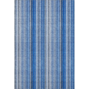 HomeRoots 10' Blue and Ivory Striped Washable Area Rug – UV Protected, Durable, Perfect for High-Traffic Spaces 648370