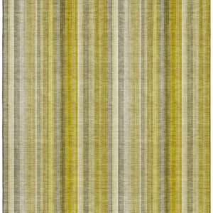 HomeRoots 10' Gold and Ivory Striped Washable Area Rug - Durable UV Protected Design for Stylish Homes 648376