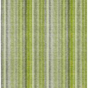 HomeRoots 5' X 8' Green And Ivory Striped Area Rug - Washable, UV-Protected, Durable & Stylish for High-Traffic Areas 648384