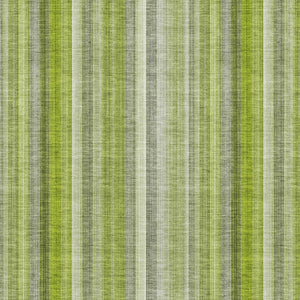 HomeRoots 9' X 12' Green And Ivory Striped Area Rug - Washable, Stain Resistant, UV Protected for Any Room 648387