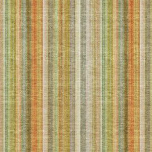 HomeRoots 5' Transitional Washable Area Rug - Khaki, Orange & Beige Stripes with UV Protection for Durability 648390