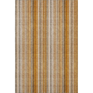HomeRoots 8' X 10' Washable Rust and Gray Striped Area Rug with UV Protection - Durable, Stylish, and Soft Comfort 648398