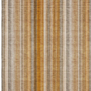 HomeRoots 8' X 10' Washable Rust and Gray Striped Area Rug with UV Protection - Durable, Stylish, and Soft Comfort 648398