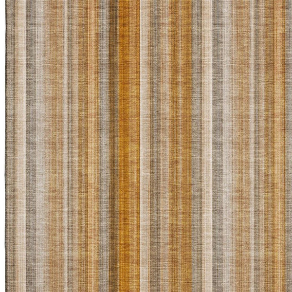 HomeRoots 8' X 10' Washable Rust and Gray Striped Area Rug with UV Protection - Durable, Stylish, and Soft Comfort 648398