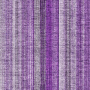 HomeRoots 5' X 8' Washable Purple and Ivory Striped Area Rug with UV Protection for Homes and Patios 648402