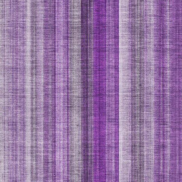 HomeRoots 5' X 8' Washable Purple and Ivory Striped Area Rug with UV Protection for Homes and Patios 648402