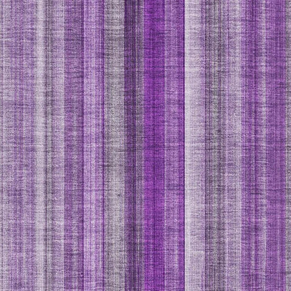 HomeRoots 8' X 10' Purple and Ivory Striped Area Rug – Washable, UV-Protected, Stain-Resistant & Stylish! 648404