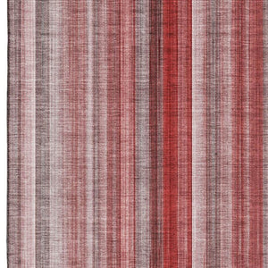 HomeRoots 9' X 12' Striped Red and Ivory Washable Area Rug - UV Protected, Stain-Resistant, Durable Style! 648411