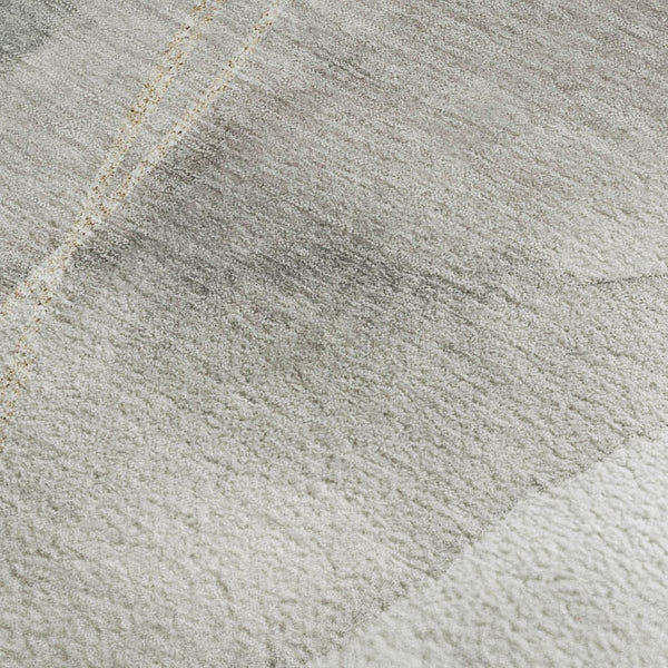 HomeRoots 5' X 8' Washable Ivory and Beige Abstract Area Rug with UV Protection for High-Traffic Spaces 648426