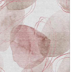HomeRoots 5' X 8' Merlot & Ivory Abstract Area Rug – Washable, UV-Protected, Stylish & Durable for Any Room 648432