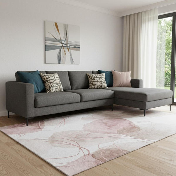 HomeRoots 8' X 10' Merlot & Ivory Abstract Area Rug - Washable, Stain Resistant, UV Protected for Modern Homes 648434