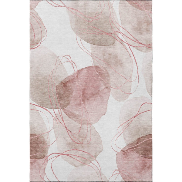 HomeRoots 8' X 10' Merlot & Ivory Abstract Area Rug - Washable, Stain Resistant, UV Protected for Modern Homes 648434