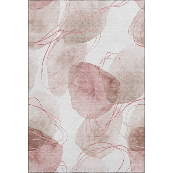 HomeRoots 8' X 10' Merlot & Ivory Abstract Area Rug - Washable, Stain Resistant, UV Protected for Modern Homes 648434