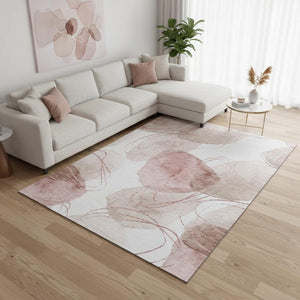 HomeRoots 10' X 14' Merlot & Ivory Abstract Area Rug - Durable, Stain-Resistant, UV Protected for Modern Spaces 648436