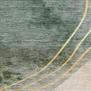 HomeRoots 5' x 8' Beige Copper Taupe Abstract Area Rug - Stylish, Washable, UV-Protected for Family Spaces 648444