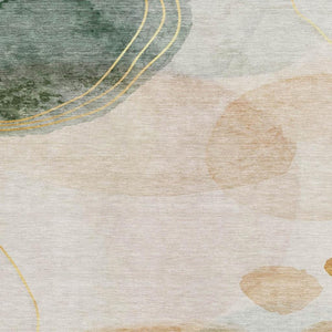 HomeRoots 5' x 8' Beige Copper Taupe Abstract Area Rug - Stylish, Washable, UV-Protected for Family Spaces 648444