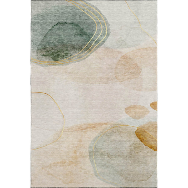 HomeRoots 8' X 10' Washable Beige, Copper & Taupe Abstract Area Rug - UV Protected, Stain Resistant, Stylish Comfort 648446