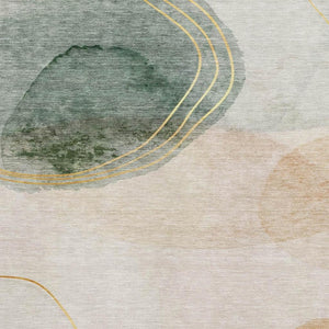 HomeRoots 8' X 10' Washable Beige, Copper & Taupe Abstract Area Rug - UV Protected, Stain Resistant, Stylish Comfort 648446