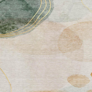 HomeRoots 9' X 12' Beige Copper Taupe Abstract Washable Area Rug - UV Protected, Stain-Resistant & Stylish! 648447