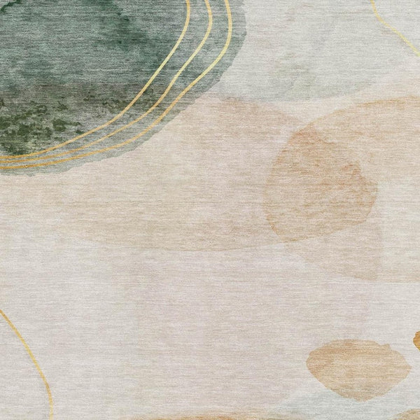 HomeRoots 9' X 12' Beige Copper Taupe Abstract Washable Area Rug - UV Protected, Stain-Resistant & Stylish! 648447